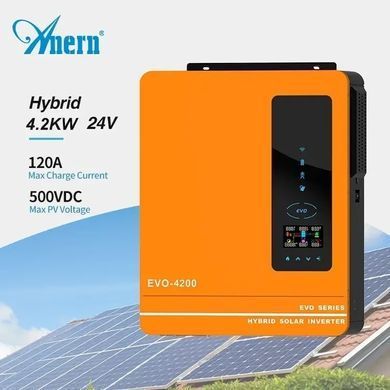 Гібридний інвертор Anern AN-SCI-EVO-4200 + LiFePO4 акумулятор 24V100AH Anern Lithium Battery BV-001283 фото