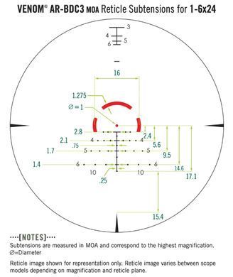 Прилад оптичний Vortex Venom 1-6x24 SFP AR-BDC3 MOA (VEN-1601) HRS-930667 фото