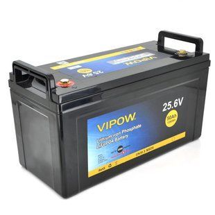 Аккумуляторная батарея Vipow LiFePO4 25,6V 50Ah со встроенной ВМS платой 40A (330*175*225) HRUG-17731 фото