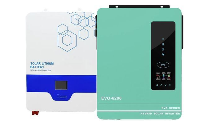 Гибридный инвертор Anern AN-SCI-EVO-6200, 48 В, 6200 Вт + Литий-железо-фосфатный аккумулятор 48V100AH Anern BV-001286 фото