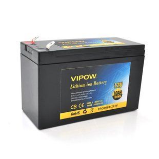 Аккумуляторная батарея литиевая Vipow 12 V 10Ah с элементами Li-ion 18650 со встроенной ВМS платой, (3S5P) HRUG-18674 фото