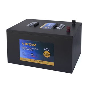 Акумуляторна батарея Vipow LiFePO4 51,2V 200 Ah з вбудованою ВМS-платою 100A (520*400*300)