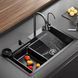 Кухонна мийка з нержавіючої сталі Kroner Platinum Handmade SP7545HB NanoBlack