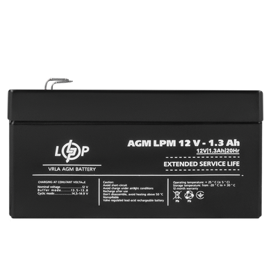 Акумулятор кислотний AGM LogicPower LPM 12 — 1,3 AH