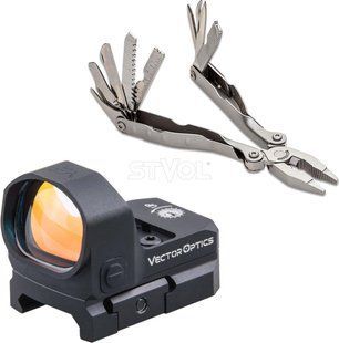 Комплект: Приціл коліматорний Vector Optics Frenzy II + Мультитул Schrade Tough Tool 800841439 фото