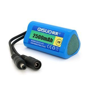 Аккумуляторная батарея литиевая QiSuo 12V 2.5A с элементами Li-ion 18650, DC5.5x2.1, (37x37x67mm) HRUG-26116 фото