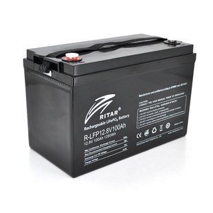 Акумуляторна батарея Ritar LiFePO4 12,8 V 100 Ah 1280 Wh (328 x 172 x 215 (220) Q1 HRUG-6746 фото