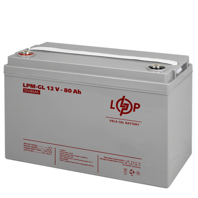 Акумулятор гелевий LPM-GL 12V — 80 Ah