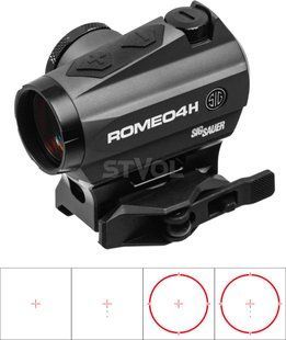 Прилад коліматорний SIG Optics ROMEO4H RD, BALLISTIC CIRCLE QUADPLE, 0.5 MOA ADJ, GRAPHITE HRST-VDU5-25FFTR3 фото