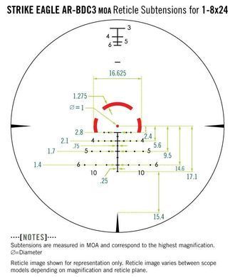 Прилад оптичний Vortex Strike Eagle 1-8x24 (AR-BDC3 IR) (SE-1824-2) HRS-929467 фото