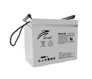 Аккумуляторная батарея AGM RITAR RA12-60, Gray Case, 12V 60.0Ah ( 260 x 169 x 211 (218) ) Q1 HR6240 фото
