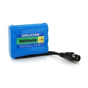Акумуляторна батарея літієва QiSuo 12 V 3 A з елементами Li-ion 18650, DC5.5x2.1, (56x20x70mm) HRUG-19221 фото