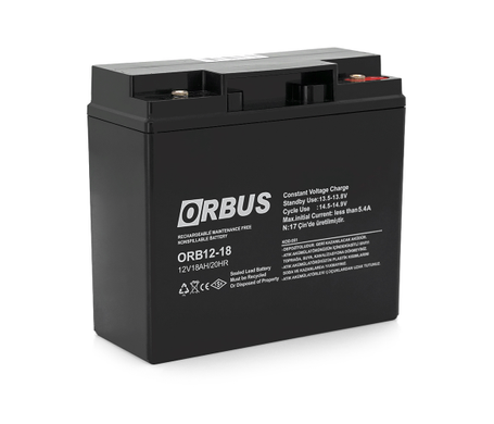 Акумуляторна батарея ORBUS ORB1218 AGM 12 V 18 Ah (180 x76x167) 5 kg Q4/192
