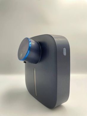Настінний диспенсер для мила з цифровим дисплеєм, акумуляторний із сенсорним датчиком і термометром ( синій)