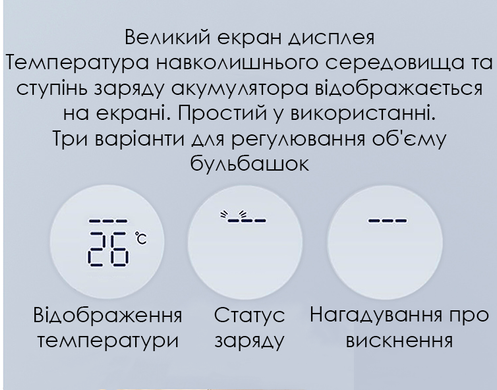 Настінний диспенсер для мила з дисплеєм, акумуляторний із сенсорним датчиком і термометром (синій) BV-000835 фото