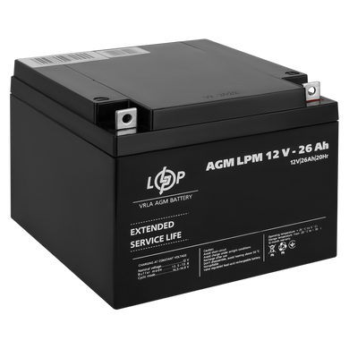 Акумулятор кислотний AGM LogicPower LPM 12 — 26 AH