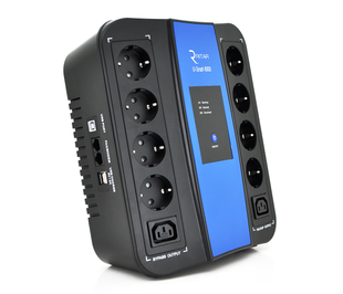 ИБП Ritar U-Smart-1000 (600W), LED, AVR, 3st, 8xSCHUKO socket, 1x12V9Ah, USB x2, RJ45, plastik Case HRUG-9352 фото