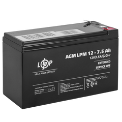 Акумулятор кислотний AGM LogicPower LPM 12 — 7,5 AH