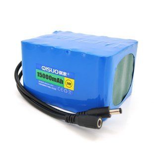 Аккумуляторная батарея литиевая QiSuo 24V 15A с элементами Li-ion 18650, DC5.5x2.1, (119x94x67mm) HRUG-26013 фото