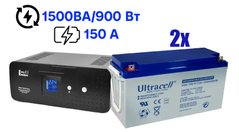 Комплект безперебійного живлення Full Energy BBGP-220/15 1500ВА/900Вт і 2 акумулятори Ultracell UCG150-12