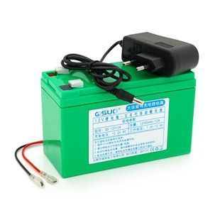 Акумуляторна батарея літієва QSuo 12 V 12 A з елементами Li-ion 18650 (150X65X94) вага 964 грамів + зарядне HRUG-9408 фото