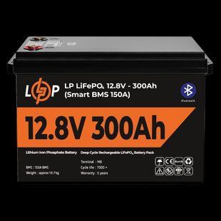 Аккумулятор LP LiFePO4 12,8V - 300 Ah (3840Wh) (Smart BMS 200А) с BT пластик 30383 фото