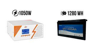 Комплект ИБП 12V LPM-PSW-1500VA (1050Вт) White + LiFePO4 аккумулятор Sorein 12V100AH 12100 BV-01404 фото