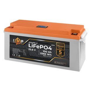 Аккумулятор LP LiFePO4 25,6V - 100 Ah (2560Wh) (BMS 80A/40А) пластик для ИБП HR23982 фото