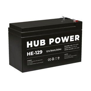 Акумулятор 12В 9 Ач для ДБЖ Hub Power HE-129 HRBV-000681 фото