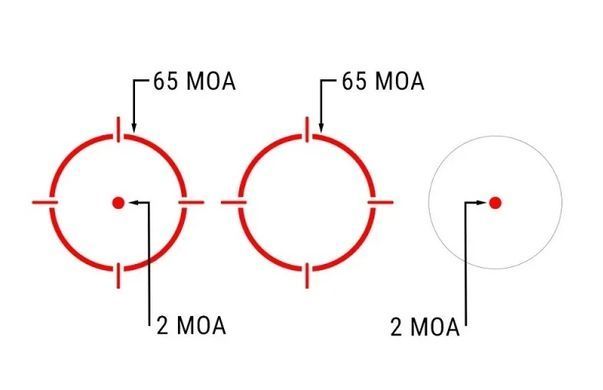 Коліматорний приціл Holosun DRS-TH тепловізійний точка 2 MOA + коло 65 МОА (червоний) 15920070 фото