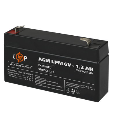 Акумулятор AGM LogicPower LPM 6-1,3 AH