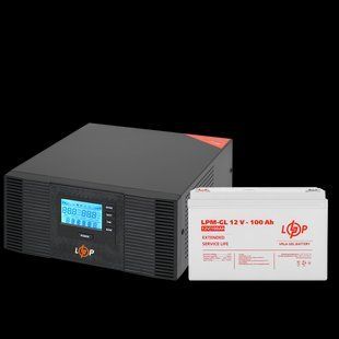 Комплект резервного живлення LogicPower B1500 + гелева батарея 1200 Ватів HR19995 фото