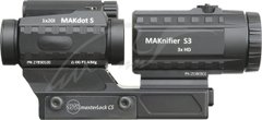 Комплект оптики MAK combo: коліматор MAKdot S 1x20 і магніфер MAKnifier S3 3x на кріпленні MAKmaster Lock CS