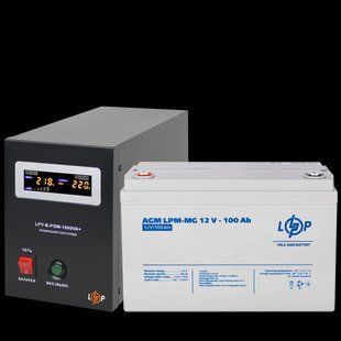 Комплект резервного живлення LogicPower B1000 + мультигелева батарея 1280 Ватів HR20339 фото