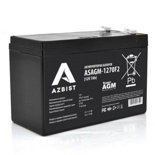 Батарея аккумуляторная AZBIST Super AGM ASAGM-1270F2 12 V 7 Ah HR6021231 фото