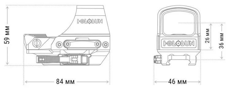 Прицел коллиматорный Holosun 510С точка 2 MOA + круг 65 МОА (зеленый) 15920066 фото