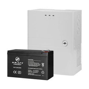 Комплект Kraft: джерело безперебійного живлення PSU-1205LED(P) і акумуляторна батарея 12В 7.2Аг TR-41-00041-44-00054 фото